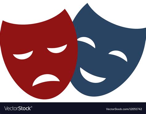 Theater masks Royalty Free Vector Image - VectorStock