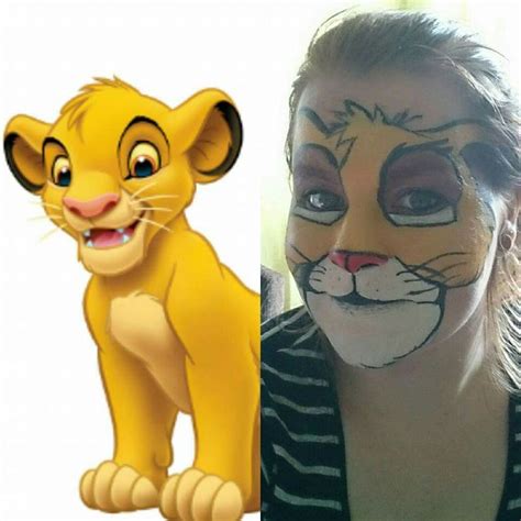 Simba face paint | Lion face paint, Face painting easy, Lion king jr