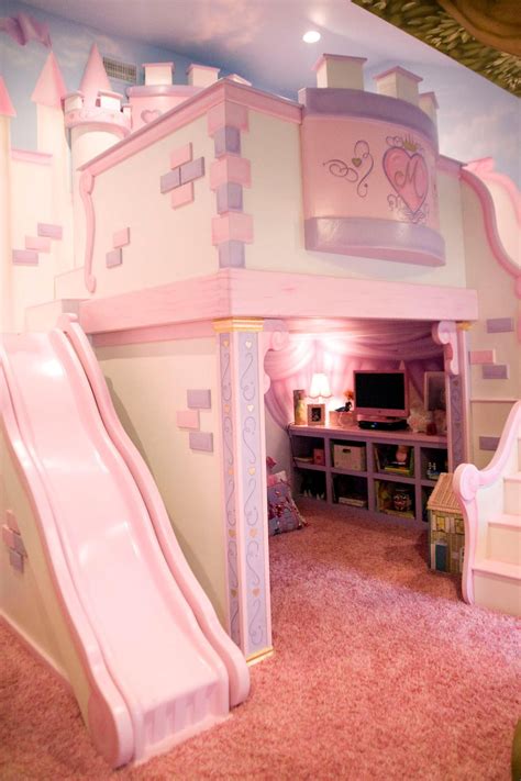 Girl's Room With Custom Princess Castle Bed | Children room girl ...