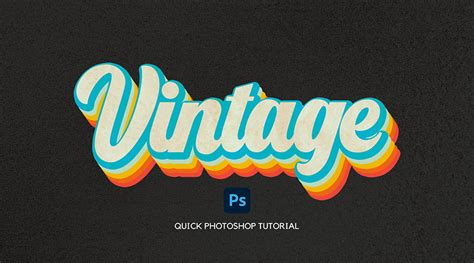 Retro Text Effect in Photoshop - Quick and Simple Method - Mypstips