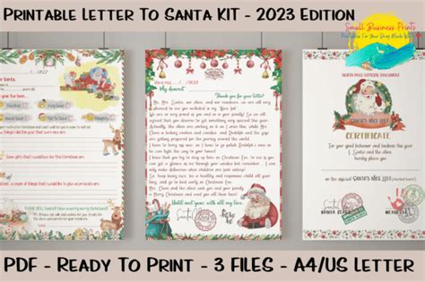 Printable Santa Letter Kit 2023 Graphic by Small Business Prints ...