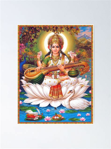 "Goddess Saraswati Seated on Lotus" Poster for Sale by Onodera | Redbubble