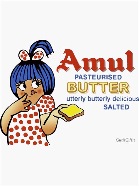 "Amul Butter Iconic Indian Food design" Sticker for Sale by GetItGiftIt ...