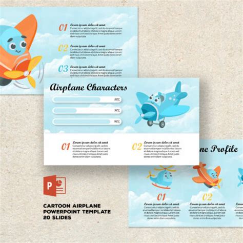 Cartoon Airplane Powerpoint Template – MasterBundles