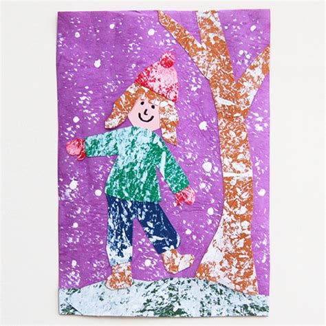 Snowy Day Collage | Kids' Crafts | Fun Craft Ideas | FirstPalette.com