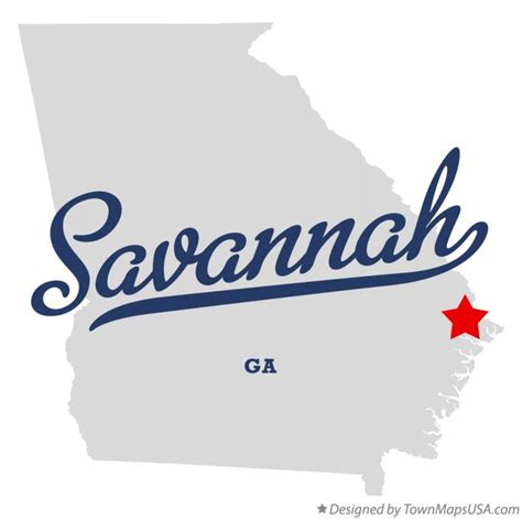 Map of Savannah, GA, Georgia