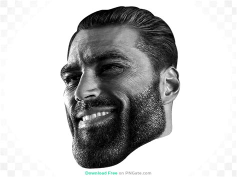 Gigachad Smiling Face PNG Image Download for Free – PNGate