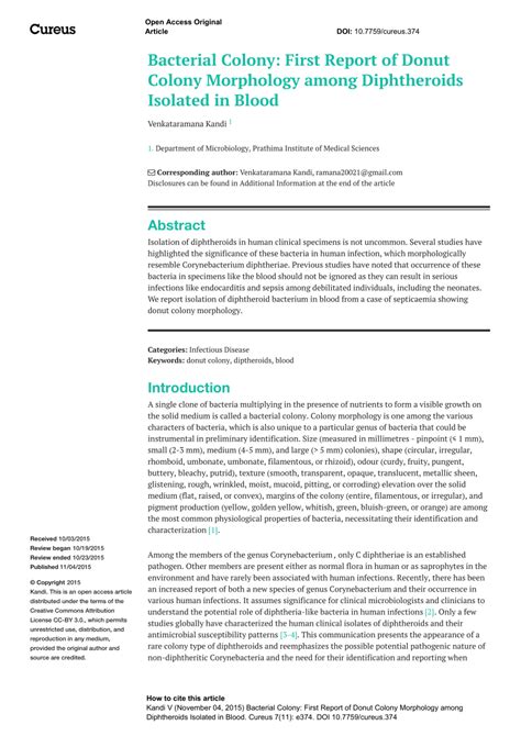 (PDF) Bacterial Colony: First Report of Donut Colony Morphology among ...