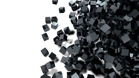 Wallpaper Cube, Glass, Black, 3d, 4k, Abstract - Black And White ...