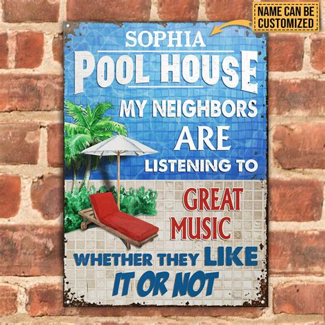 Personalized Swimming Pool Life Is Better Custom Classic Metal Signs ...