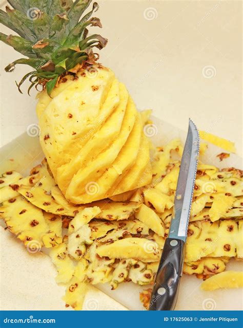 Carving Pineapple stock image. Image of fruit, kitchen - 17625063