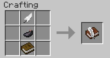 Crafting recipe for Book and Quill (from Snapshot 12w17a) : r/Minecraft