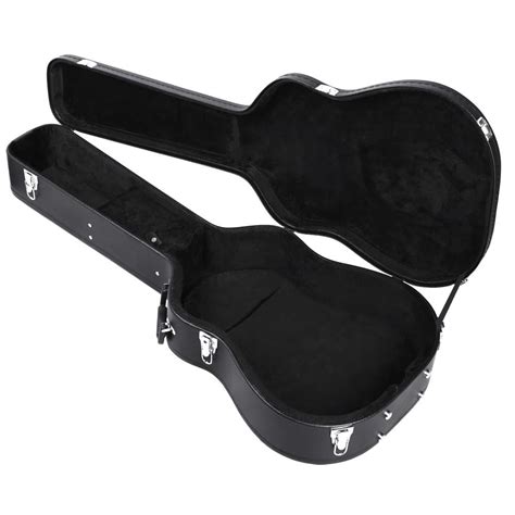 Acoustic Hard Shell Guitar Case 41" Wooden Guitar Carrying Case Faux ...