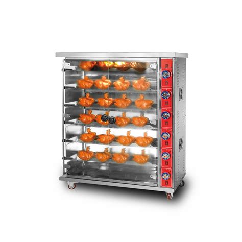 6 Rods Floor Style Blue Gas Commercial Chicken Rotisserie Oven TT-WE32 ...