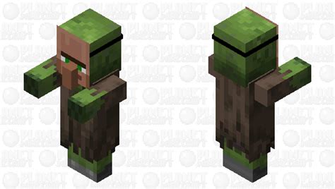 Zombie Villager with Villager face mask disguise Minecraft Mob Skin