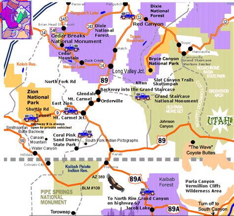 Directions Bryce Canyon - Mileage Bryce Canyon - Bryce Canyon directions