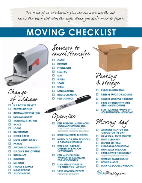 Printable Checklist For Moving Into A New House | Stephenson