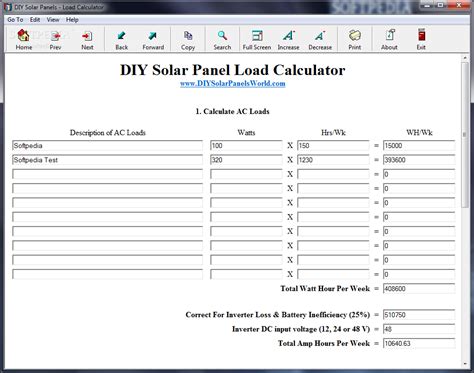 DIY Solar Panels - Load Calculator 1.0 - Download, Screenshots