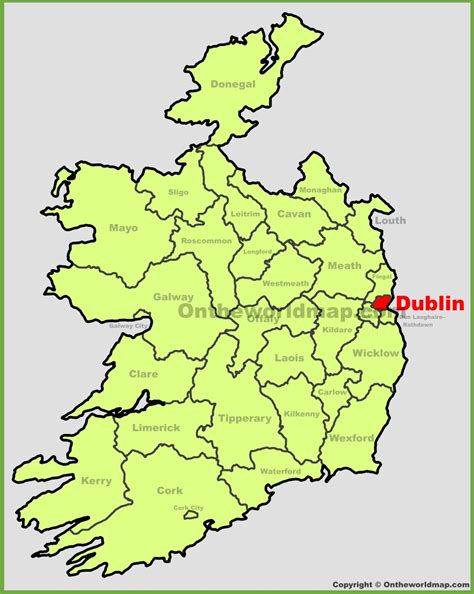 Dublin location on the Ireland map - Ontheworldmap.com