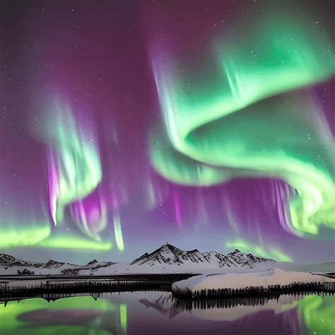 Northern Lights Sky with Stars · Creative Fabrica