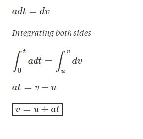 Derivation Of Equation of Motion - First, Second & Third