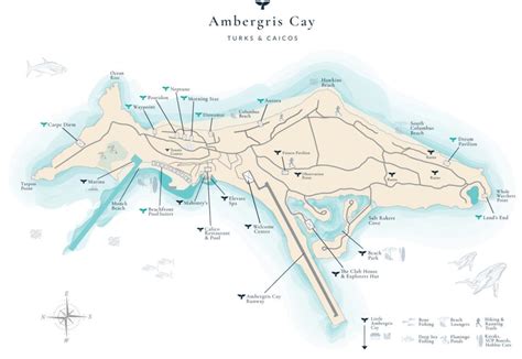 Ambergris Cay Private Island map - Travel resort maps