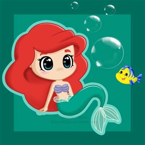 Ariel Sirenita Kawaii Kawaii Disney Disney Fan Art Disney Princess