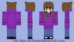 Oversized purple hoodie girl Minecraft Skin