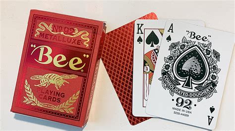 Bee Red MetalLuxe Playing Cards by US Playing Card