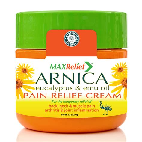 MaxRelief Arnica Pain Relief Cream - For Sufferers of Back, Neck, Knee ...