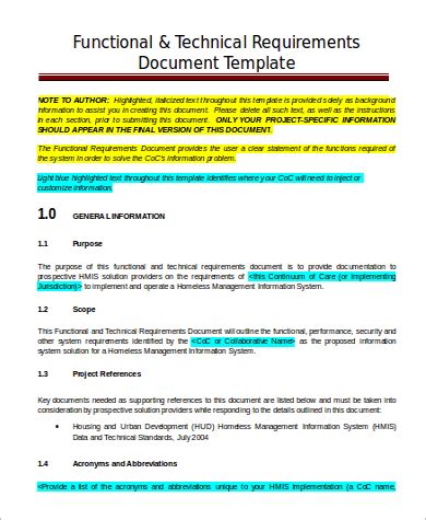 Functional Specification Document Sample Pdf - Free Documents