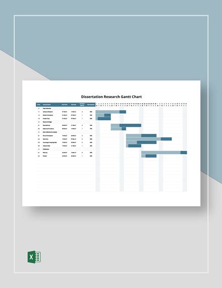 FREE Dissertation Gantt Chart Excel - Template Download | Template.net