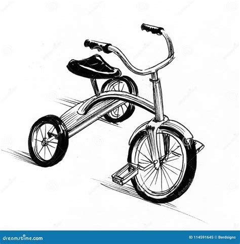 Tricycle sketch stock illustration. Illustration of sketch - 114591645