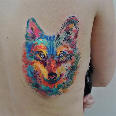 Watercolor Wolf Tattoo Designs, Ideas and Meaning - Tattoos For You