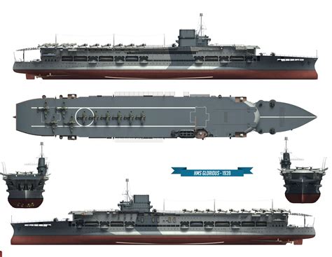 HMS Glorious Courageous-class aircraft carrier British Aircraft Carrier ...