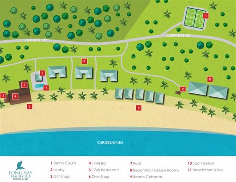 Long Bay Beach Club map - Travel resort maps