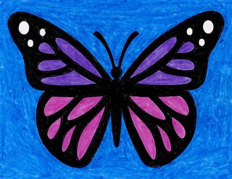 Easy How To Draw A Butterfly Tutorial Video And Butterfly Coloring