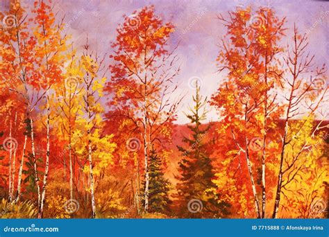 Autumn Forest, Oil Painting. Royalty Free Stock Photos - Image: 7715888