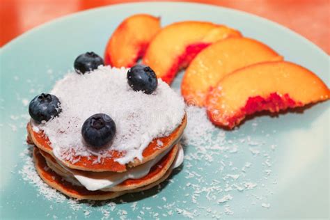 Pancakes with fruits stock photo. Image of gourmet, food - 254762750