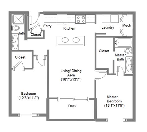 2 Bedroom Apartment Floor Plan With Dimensions | Floor Roma