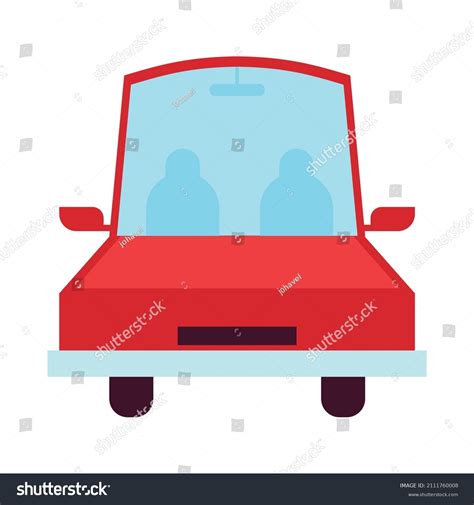 Red Front View Car Cartoon Stock Vector (Royalty Free) 2111760008 ...