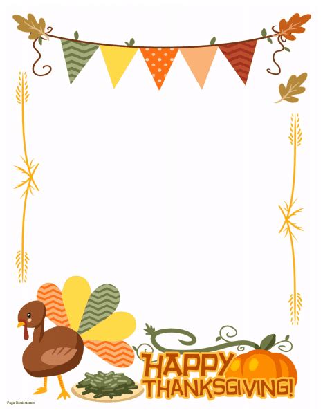 FREE Thanksgiving Border Printables | Many designs available