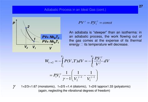 PPT - Adiabatic Reversible Process: q=0 Ideal gas PowerPoint ...