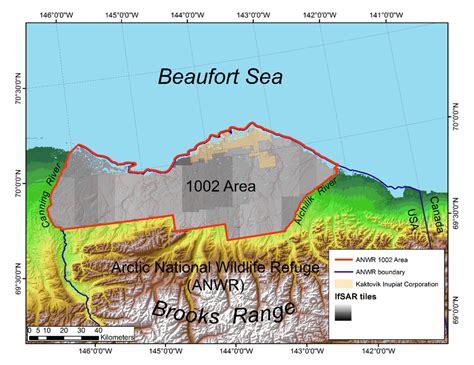 Map showing 1002 Area of the Arctic National Wildlife Refuge, Alaska ...