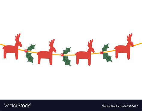 Christmas floral garland Royalty Free Vector Image