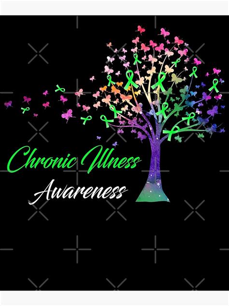 "Chronic Illness Awareness Ribbon Tree Support Chronic Illness Warrior ...