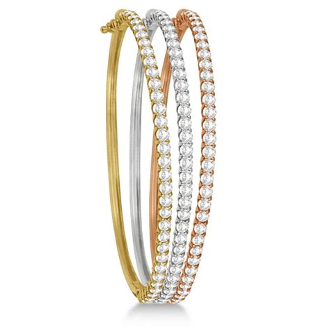 Luxury Stackable Diamond Bangle Bracelet 14k Rose Gold (4.00ct) - IB63