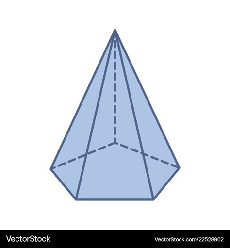 Isolated pentagonal pyramid Royalty Free Vector Image