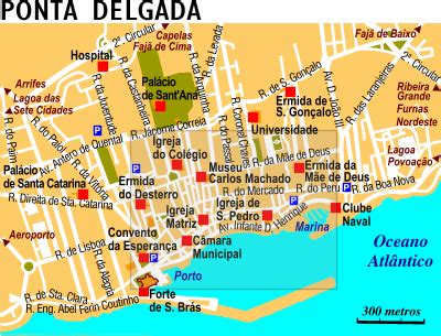 Mapa De Ponta Delgada - Portugal Cidades