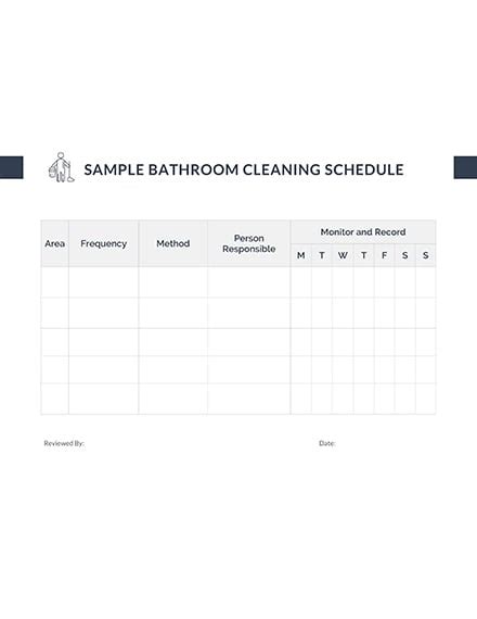 Hourly Bathroom Cleaning Schedule Template: Download 128+ Schedules in ...